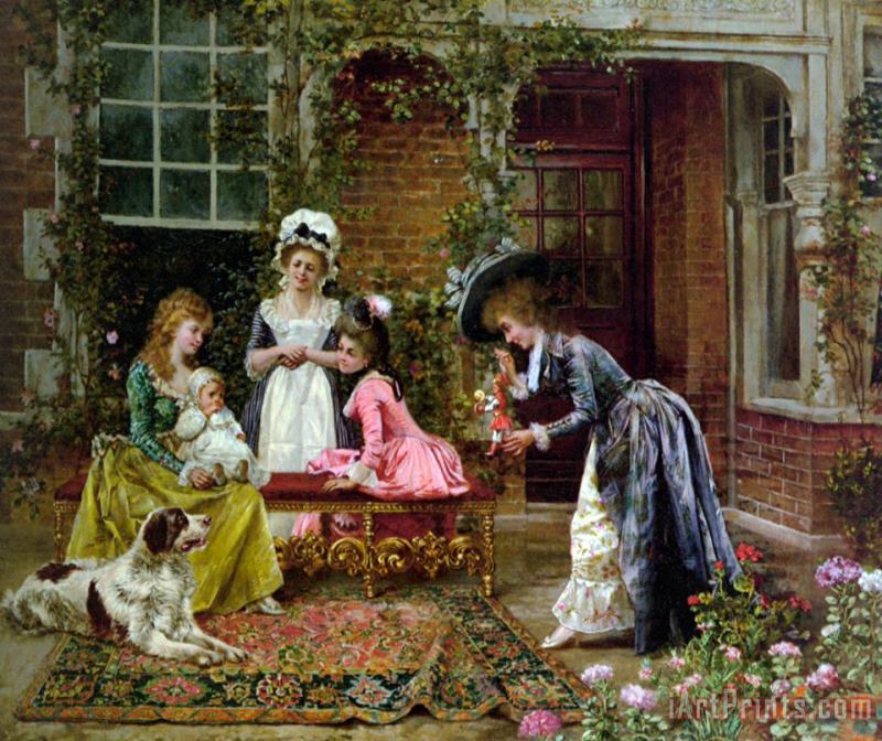 Admiring The Baby painting - Francois Brunery Admiring The Baby Art Print