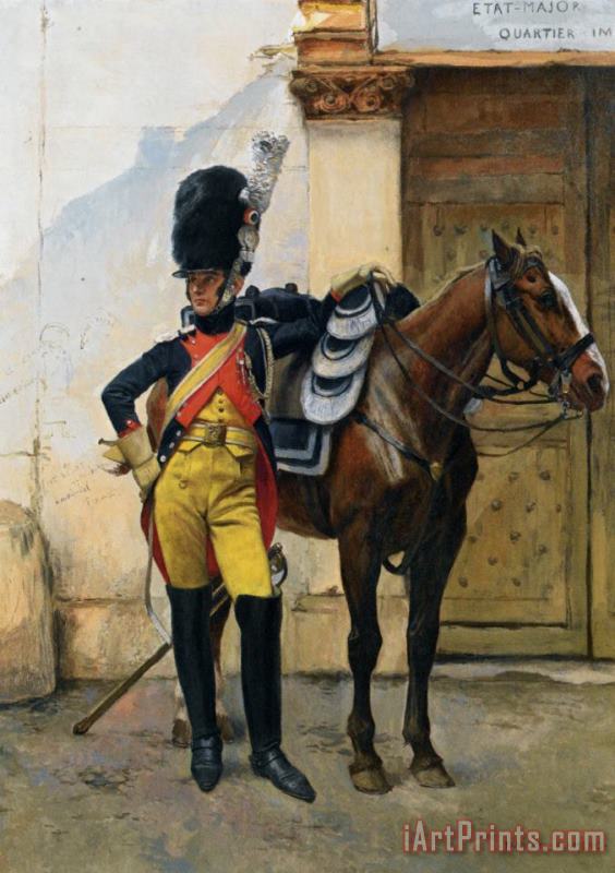 Francois Flameng An Elite Soldier of The Imperial Guard Art Painting
