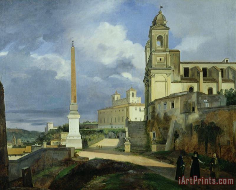 Trinita dei Monti and the Villa Medici in Rome painting - Francois Marius Granet Trinita dei Monti and the Villa Medici in Rome Art Print