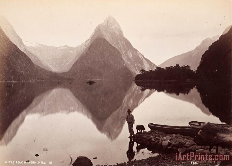 Frank Coxhead Mitre Peak, Milford Sound, Nz. From The Album 'australasian Scenery' Art Print