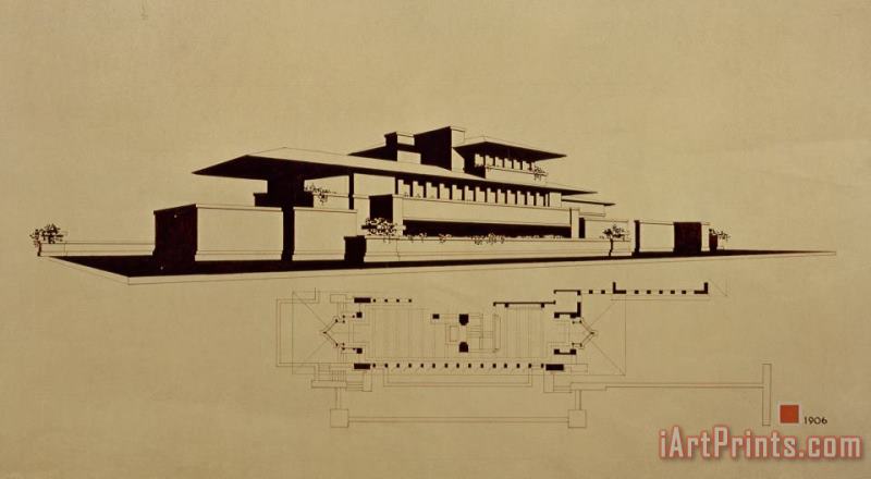Frederick Robie House, Chicago, Il painting - Frank Lloyd Wright Frederick Robie House, Chicago, Il Art Print
