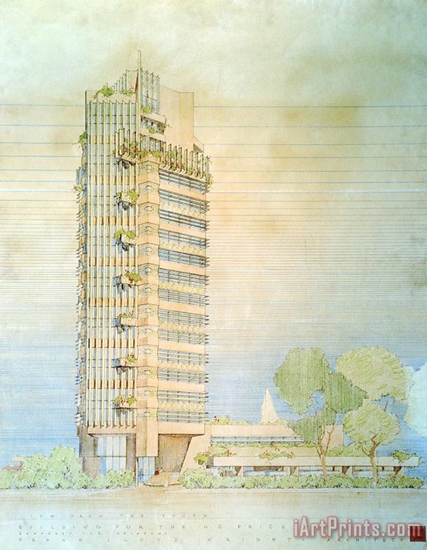 H.c. Price Co., Bartlesville, Ok painting - Frank Lloyd Wright H.c. Price Co., Bartlesville, Ok Art Print