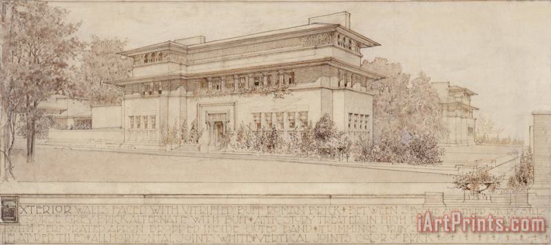 Frank Lloyd Wright Isidore Heller House (perspective View). Chicago, Il Art Painting