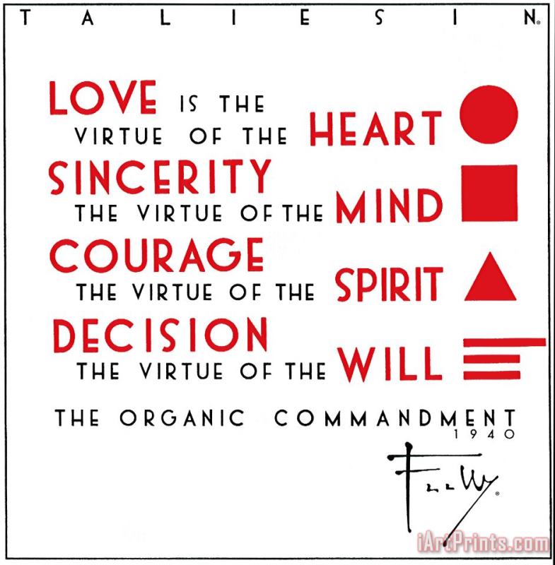 Frank Lloyd Wright The Organic Commandment Art Painting