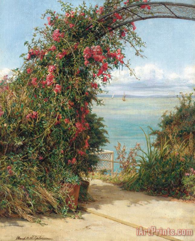 A Garden by the Sea painting - Frank Topham A Garden by the Sea Art Print