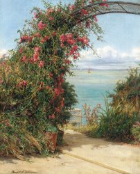 Frank Topham A Garden by the Sea painting