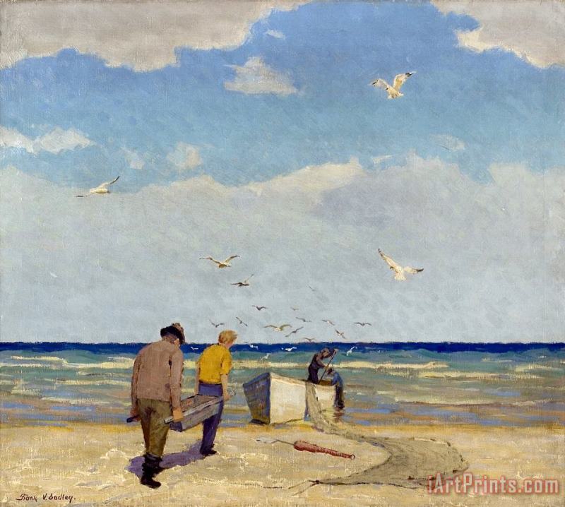 Frank V. Dudley Return of The Fisherman Art Painting