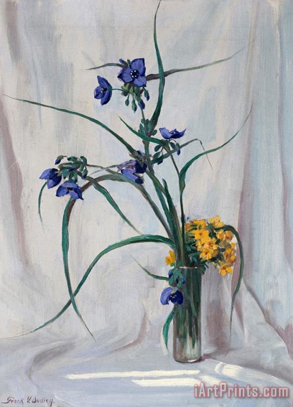 Spider Wort & Puccoon painting - Frank V. Dudley Spider Wort & Puccoon Art Print