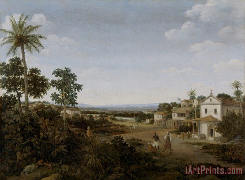 Landscape in Brazil painting - Frans Jansz Post Landscape in Brazil Art Print