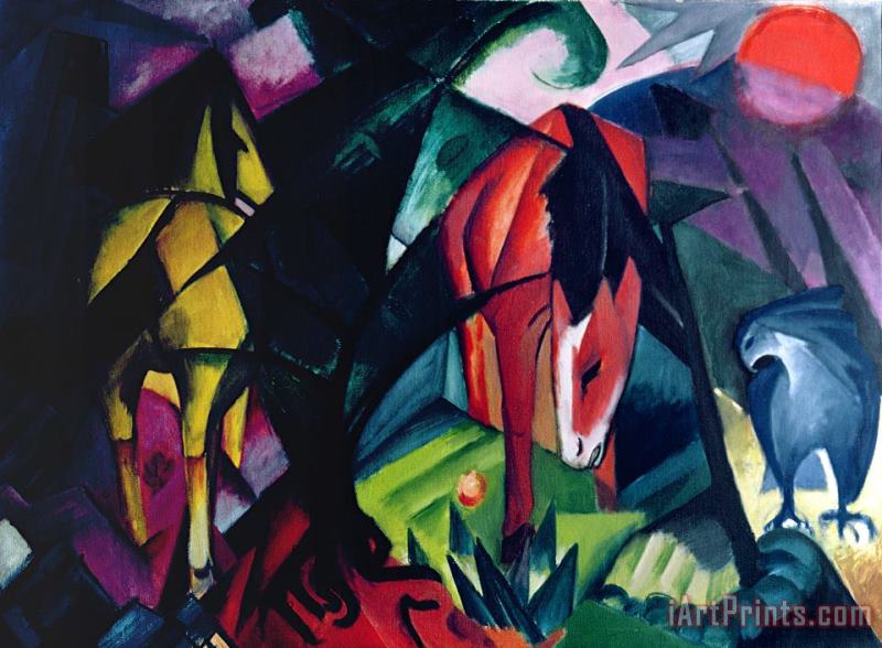 Franz Marc Horse and Eagle Art Painting
