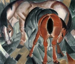 Franz Marc Horse with Two Foals painting