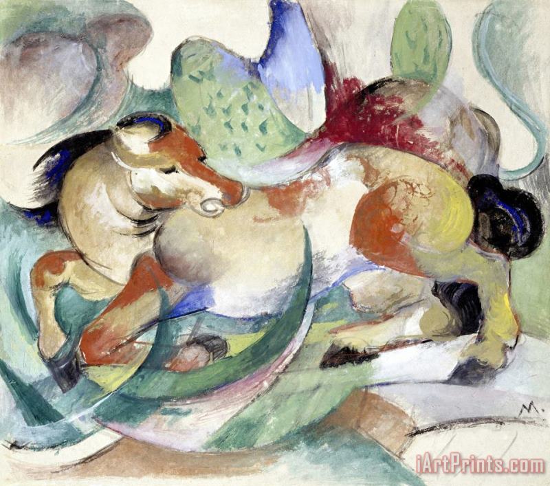 Jumping Horse painting - Franz Marc Jumping Horse Art Print