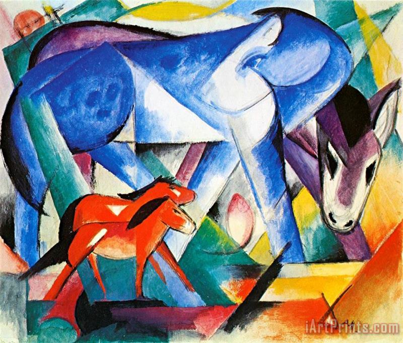 The First Animals painting - Franz Marc The First Animals Art Print