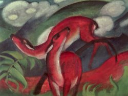 Franz Marc The Red Deer painting