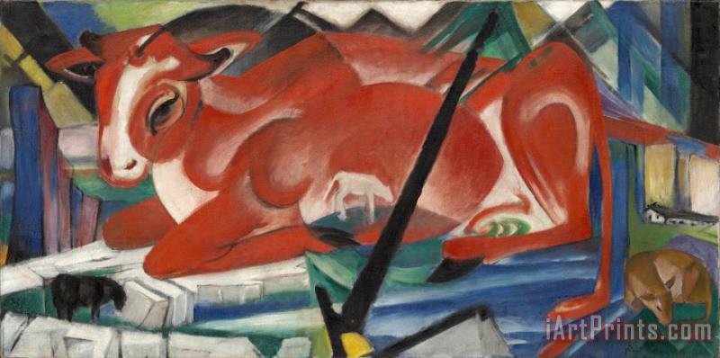 The World Cow painting - Franz Marc The World Cow Art Print
