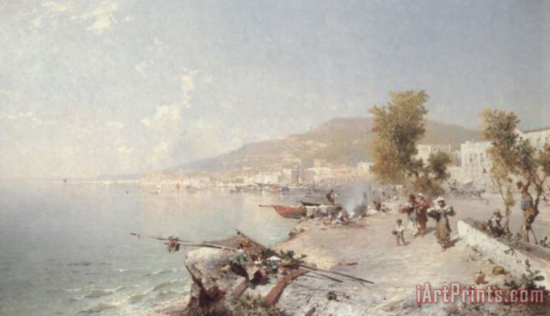 Franz Richard Unterberger Vietri Sul Mare, Looking Towards Salerno Art Print