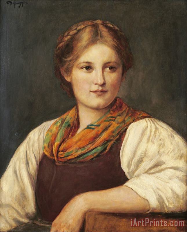 Franz von Defregger A Bavarian Peasant Girl Art Painting