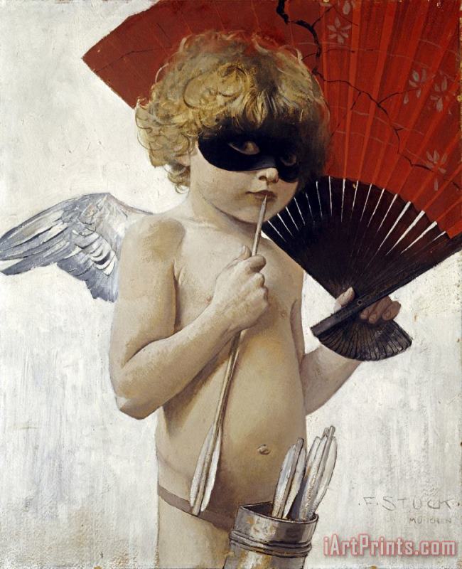 Franz Von Stuck Cupid at The Masked Ball Art Painting