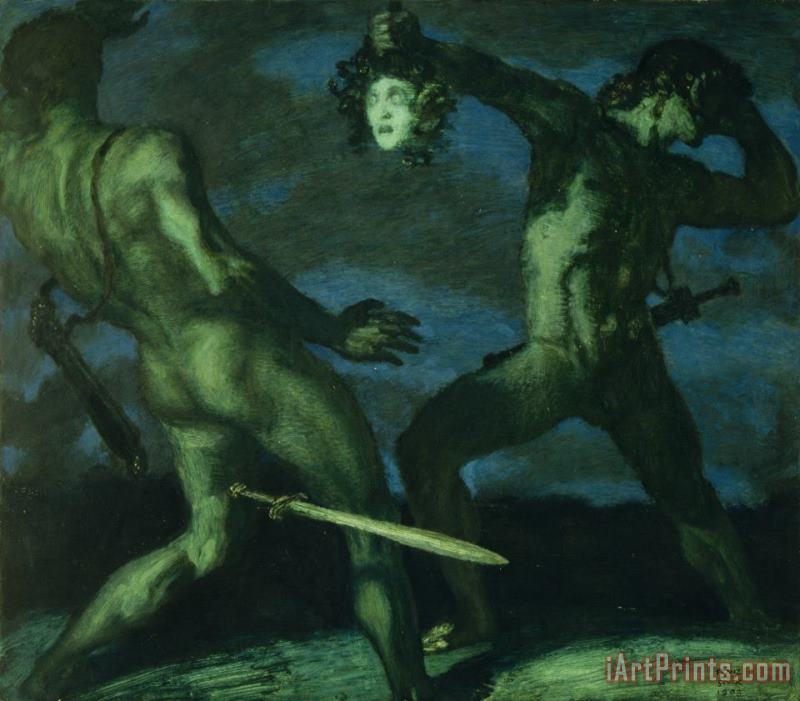 Franz Von Stuck Perseus Turns Phineus To Stone By Brandishing The Head Of Medusa Art Painting
