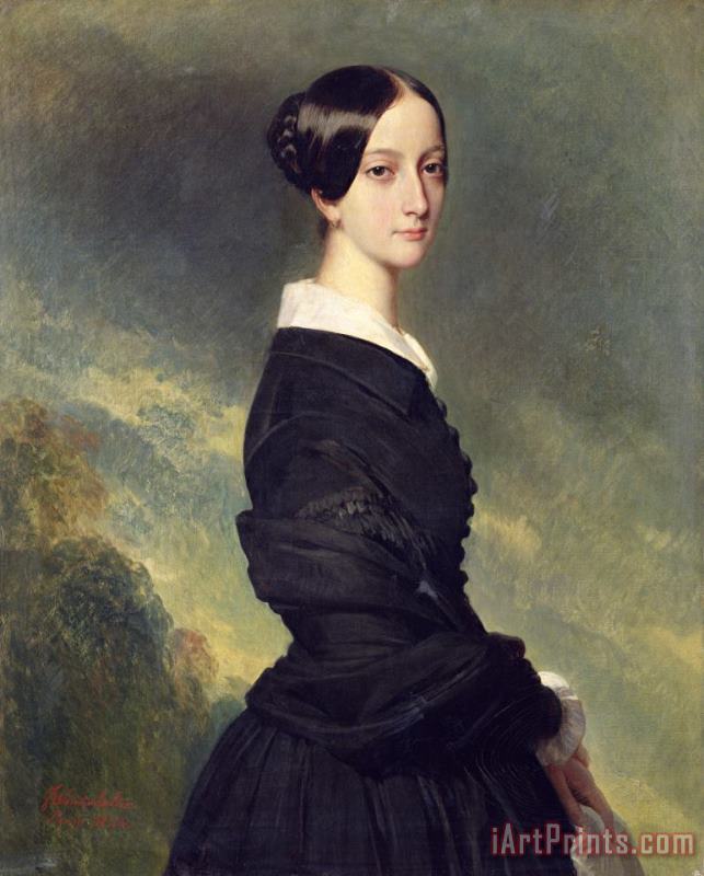 Franz Xaver Winterhalter Portrait of Francisca Caroline de Braganca Art Print