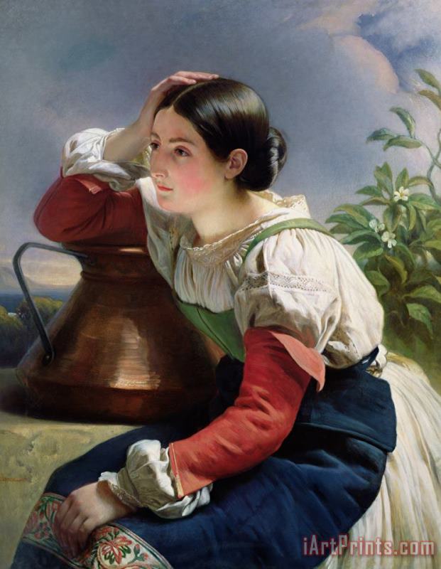 Young Italian at the Well painting - Franz Xaver Winterhalter Young Italian at the Well Art Print
