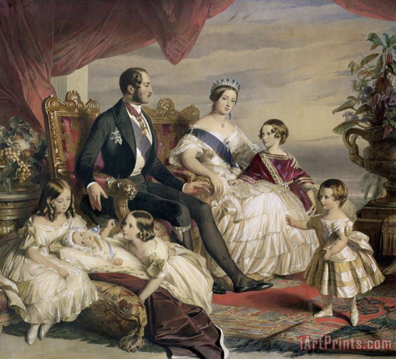 Franz Xavier Queen Victoria and Prince Albert with Five of the Their Children Art Painting