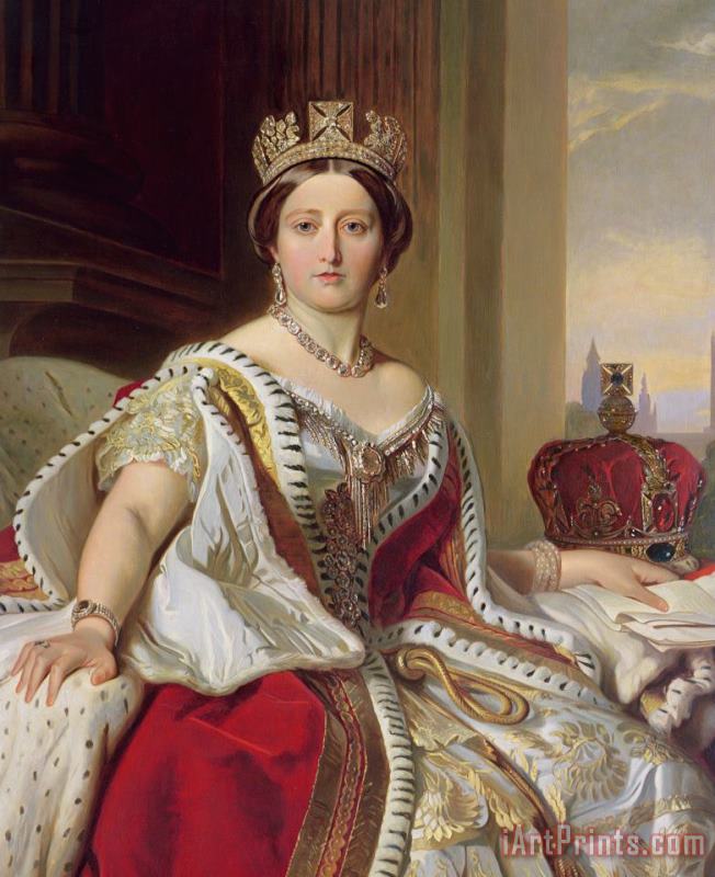 Franz Xavier Winterhalter Portrait Of Queen Victoria Painting 