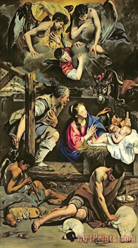 Fray Juan Batista Maino or Mayno The Adoration of the Shepherds Art Print