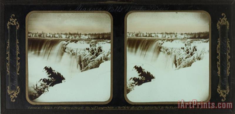 Frederic And William Langenheim Niagara Falls Winter Views, Table Rock, Canada Side Art Painting