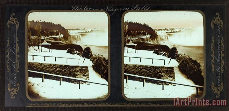 Frederic And William Langenheim Winter Niagara Falls, General View From The American Side Art Painting