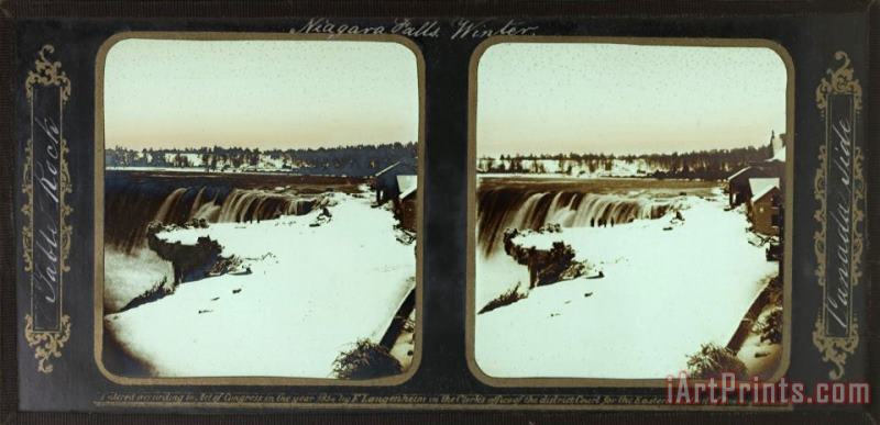 Frederic And William Langenheim Winter, Niagara Falls, Table Rock, Canada Side Art Painting