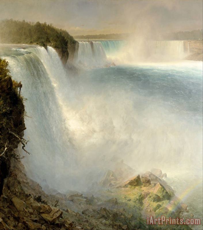Niagara Falls, From The American Side painting - Frederic Edwin Church Niagara Falls, From The American Side Art Print