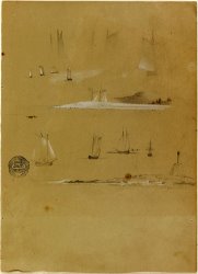 Frederic Edwin Church Studies of Sailing Ships And Coastal Landscapes painting