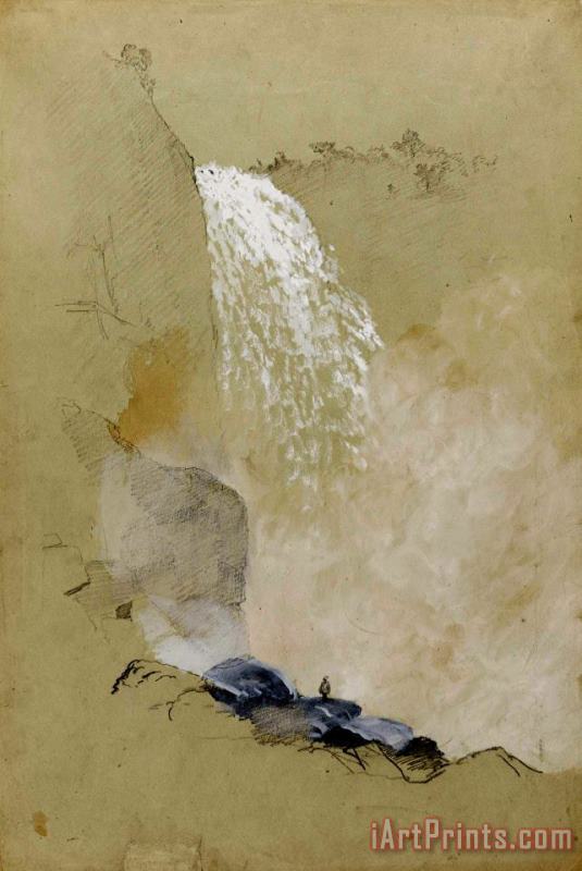 Frederic Edwin Church Study of Tequendama Falls Near Bogota, Colombia Art Print