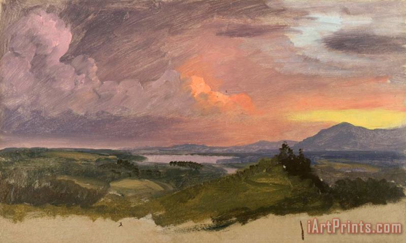 Frederic Edwin Church Sunset in The Hudson Valley Art Print