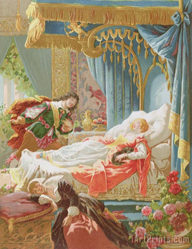 Frederic Lix Sleeping Beauty And Prince Charming Art Painting