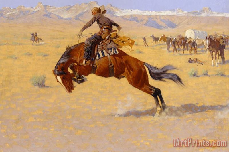 Frederic Remington A Cold Morning On The Range Art Print