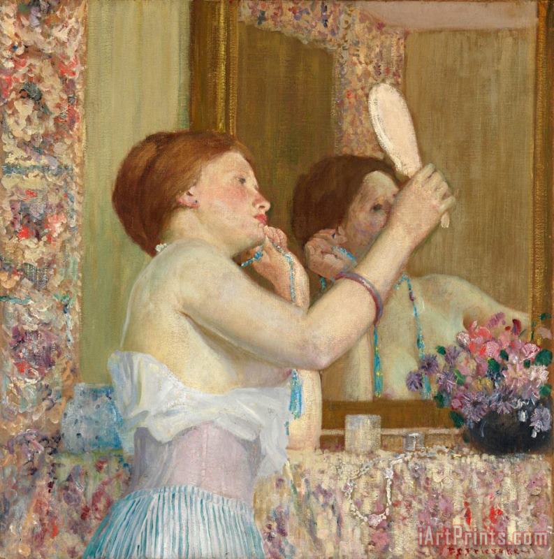 Woman with a Mirror painting - Frederick Carl Frieseke Woman with a Mirror Art Print