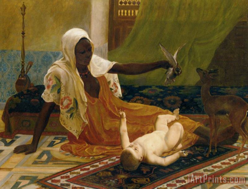 A New Light in The Harem painting - Frederick Goodall A New Light in The Harem Art Print