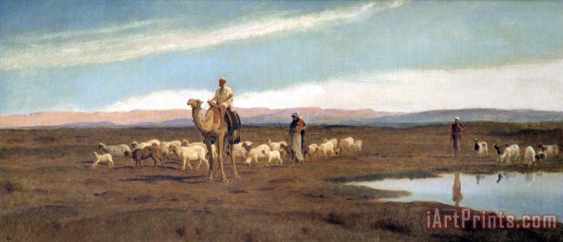 Frederick Goodall Leading the Flock to Pasture Art Print