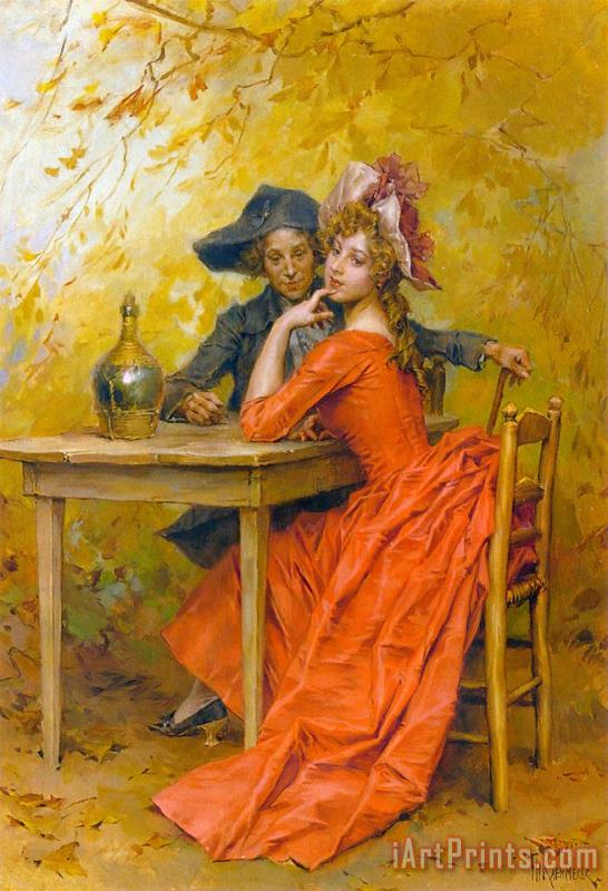 The Lady in Red painting - Frederick Hendrik Kaemmerer The Lady in Red Art Print