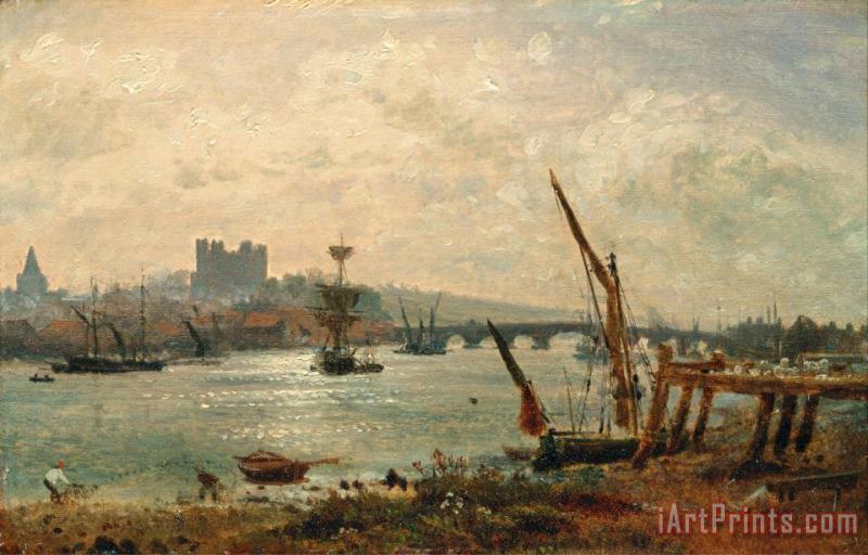 Frederick Nash Rochester Cathedral And Castle Art Painting