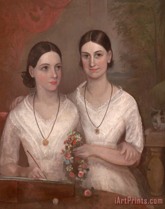 Misses Isabella And Fanny, Daughters of The Reverend William Browne painting - Frederick Strange Misses Isabella And Fanny, Daughters of The Reverend William Browne Art Print