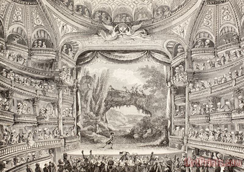 French School A 1789 Performance In The Theatre Des Varietes Amusantes Art Painting