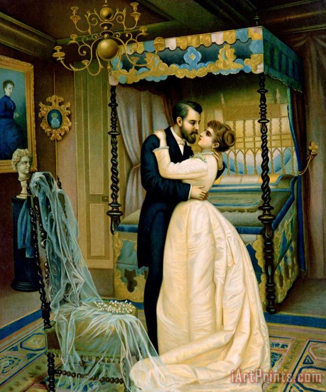 French School Bride And Bridegroom Art Painting