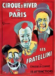 French School Poster advertising the Fratellini Clowns