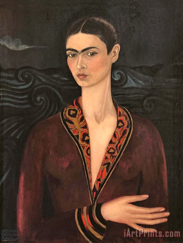 Self Portrait in a Velvet Dress 1926 painting - Frida Kahlo Self Portrait in a Velvet Dress 1926 Art Print
