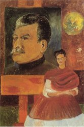 Frida Kahlo Self Portrait with Stalin 1954