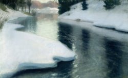 Fritz Thaulow Spring Thaw painting