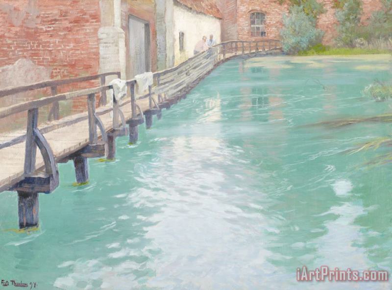 Fritz Thaulow The Mills At Montreuil Sur Mer Normandy Art Painting
